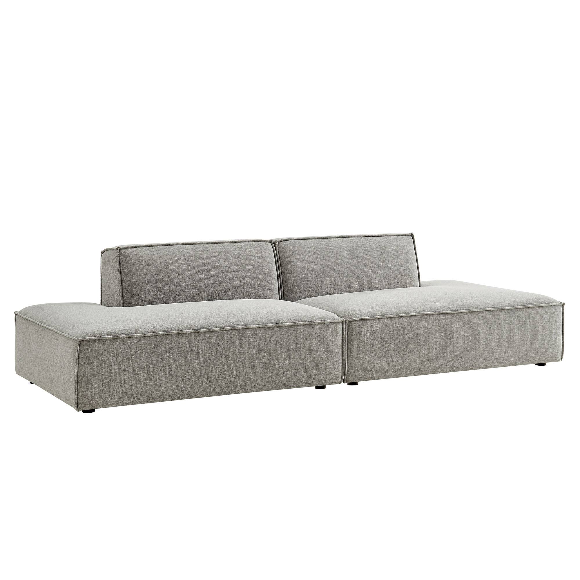 Front. Modway - Restore 2-Piece Performance Fabric Upholstered Modular Loveseat by Modway - Pewter.