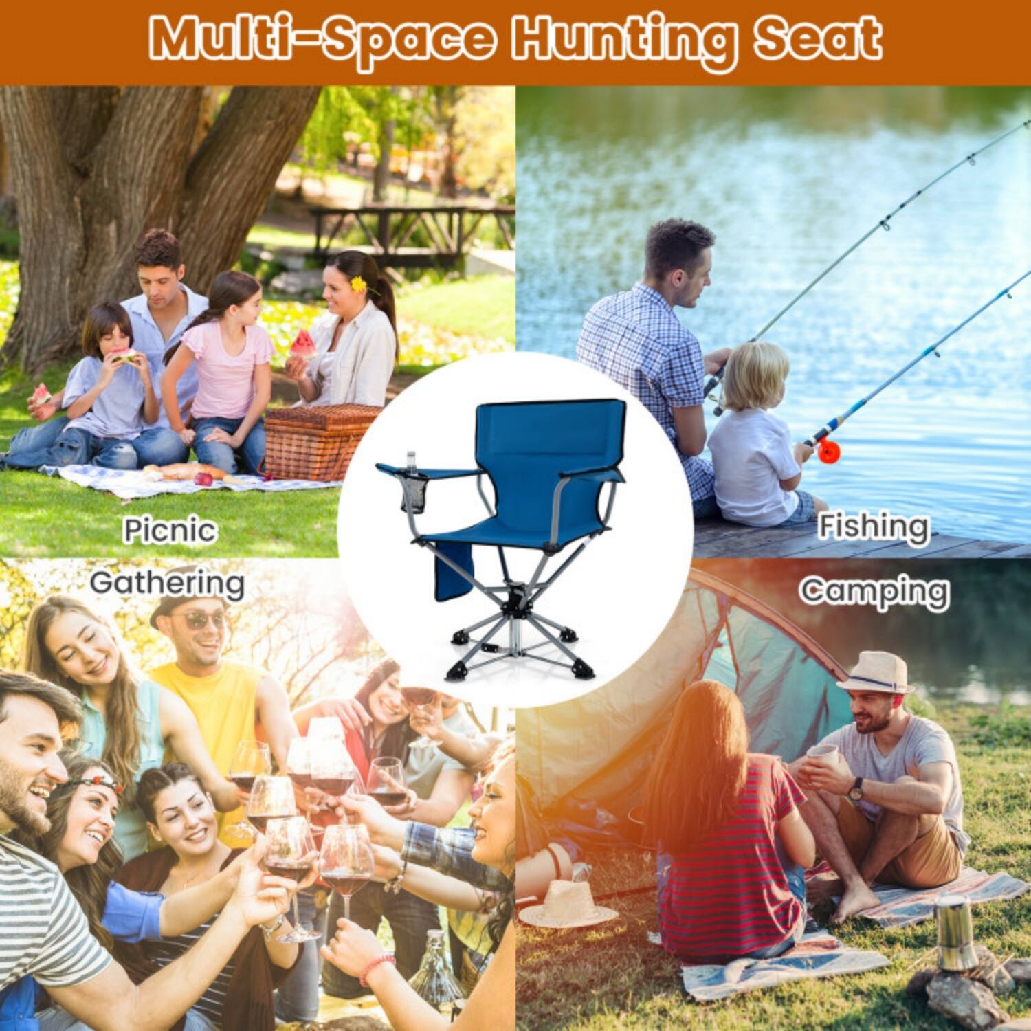 Multi-Space Hunting Seat

- Picnic Gathering
- Fishing
- Camping