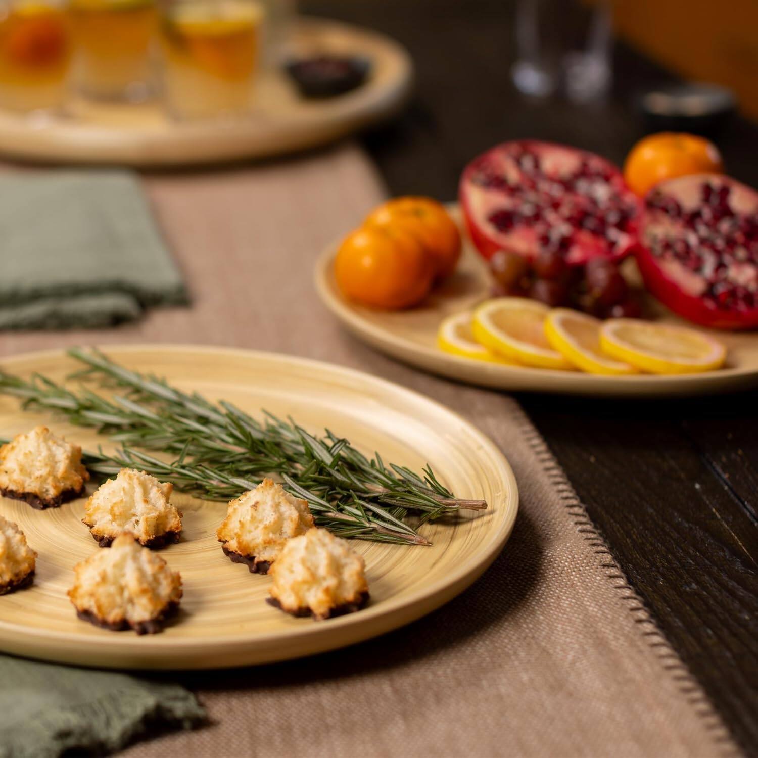 Alt View 1. Lexa - Bamboo Serving Plate Set, 12 Inch x 2, Natural Bamboo - Natural.