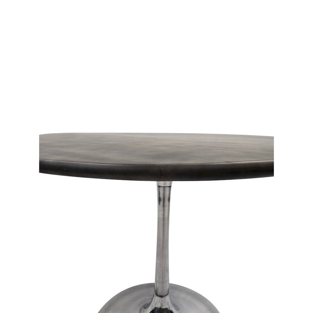 Alt View 1. Carolina Chair & Table - Alden Wood Top 36" Round Dining Table - Fog Gray Top - Chrome Base - Grey.