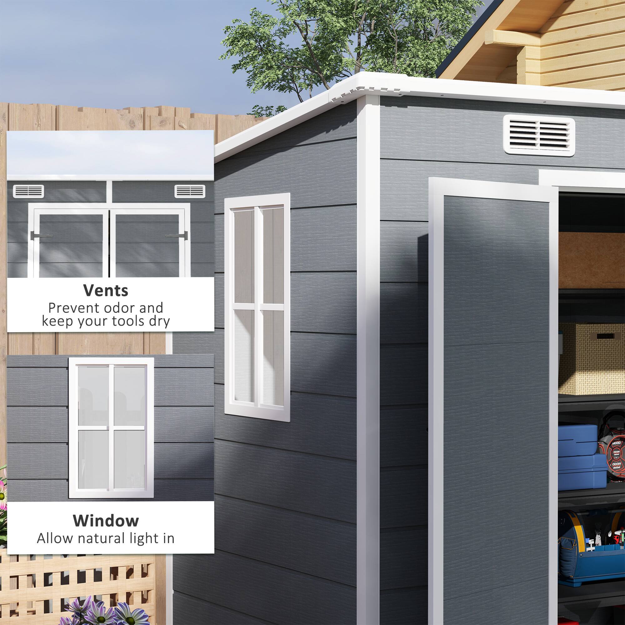 Vents - Prevent odor and keep your tools dry
Window - Allow natural light in