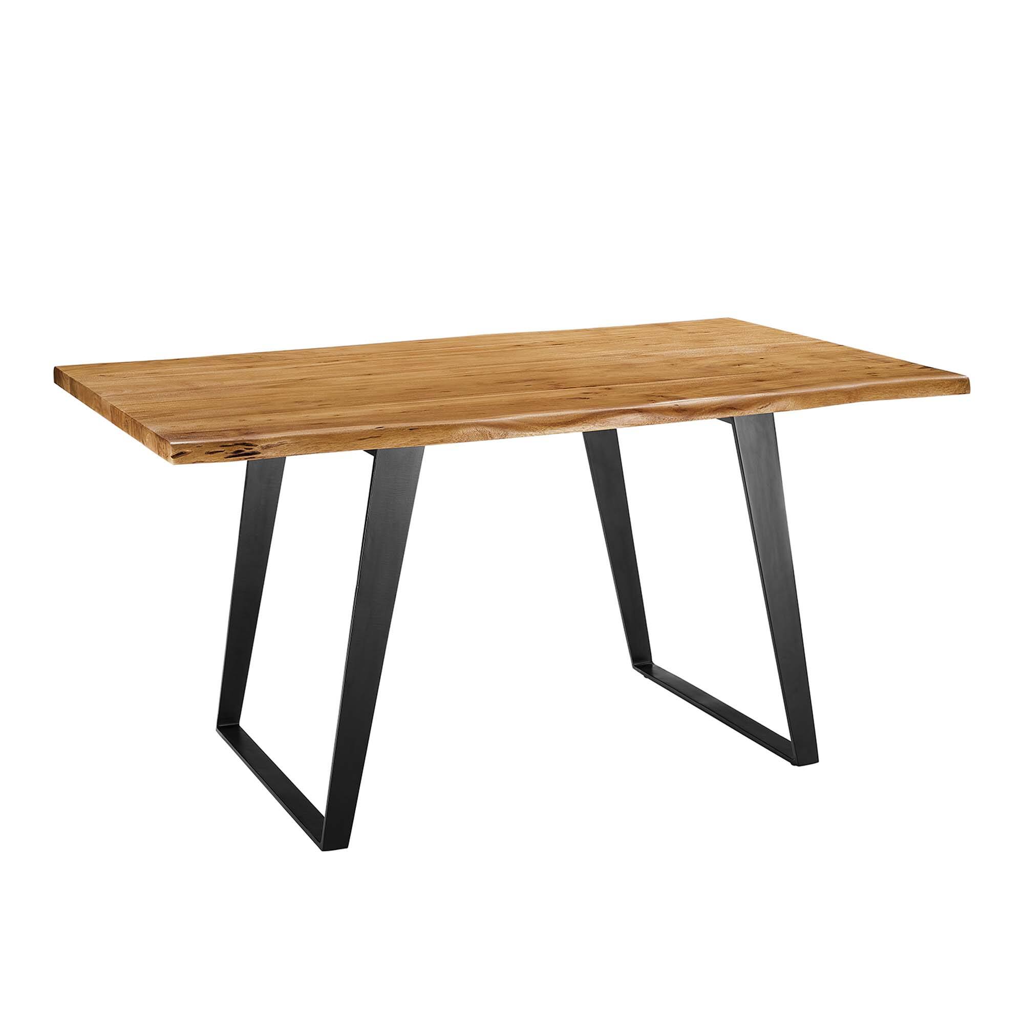 Angle. Modway - Viggo 60" Live Edge Acacia Wood Acacia Wood Dining Table by Modway - Black Natural.