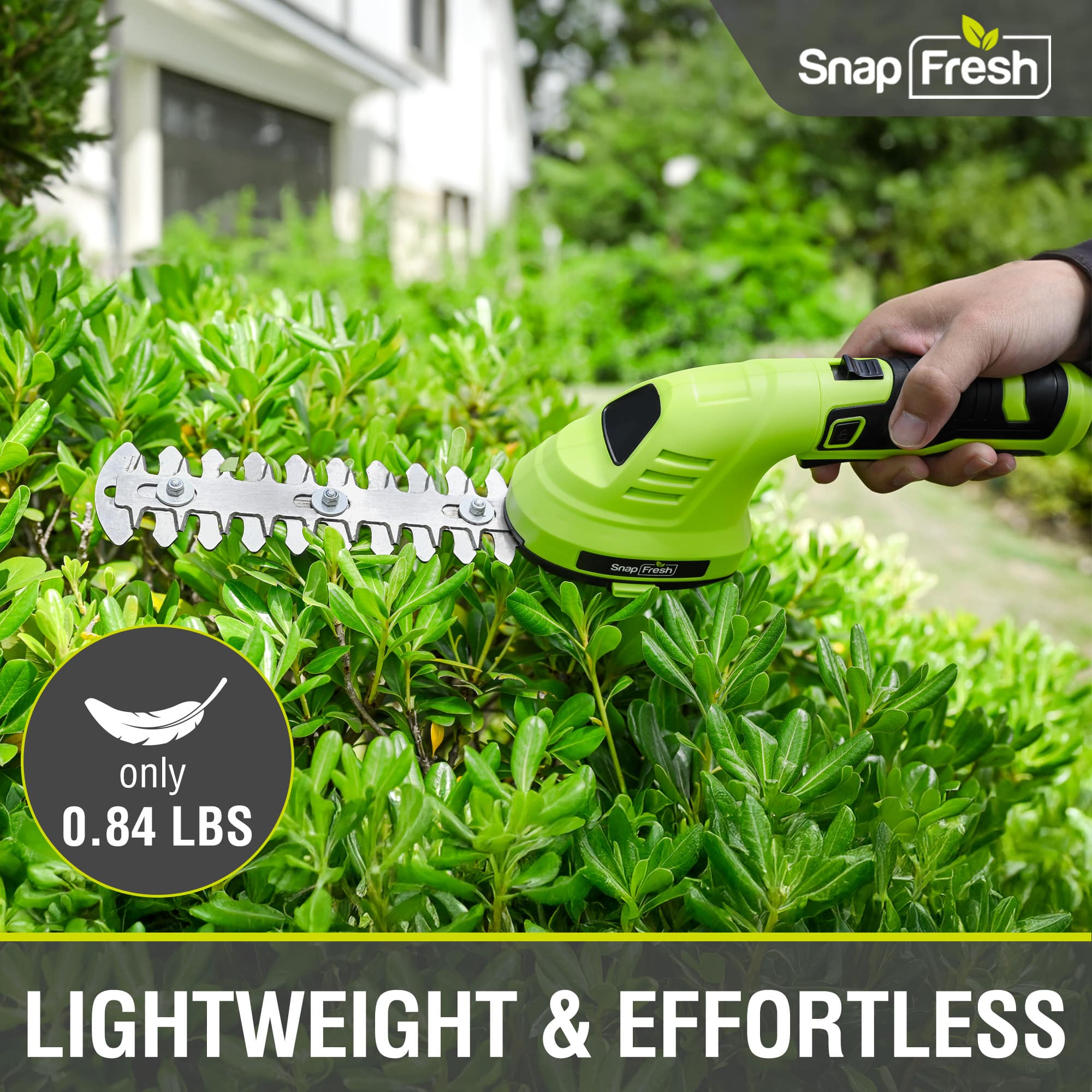 SnapFresh 8V Cordless Grass Clipper and Hedge Shear with Rotating