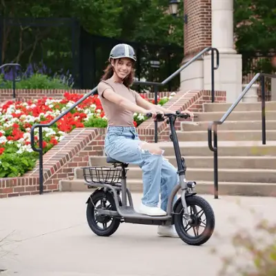 GoTrax - FLEX VOYAGER Electric Scooter w/15mi Operating Range & 15.5mph Max Speed - Gray