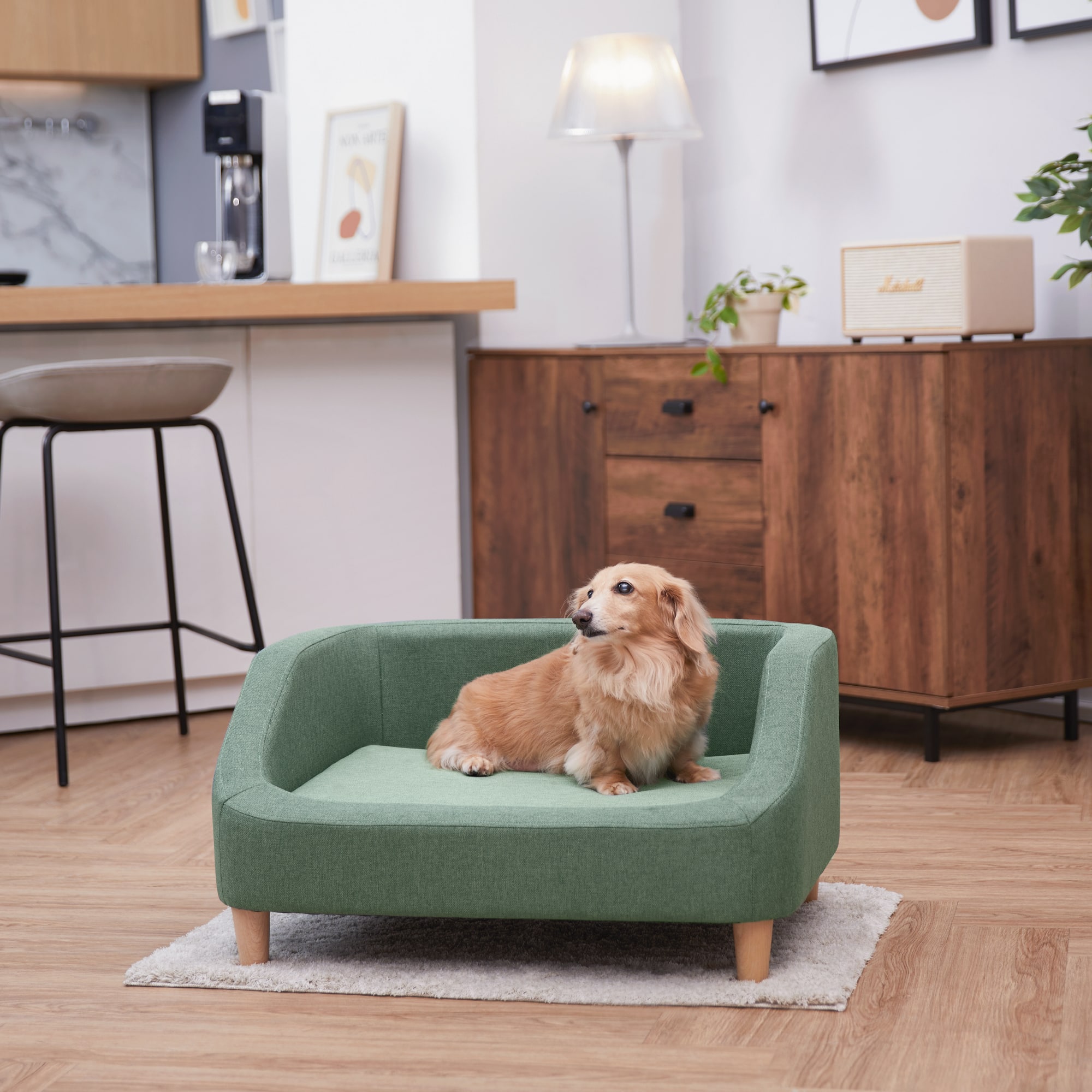 "Teamson - Pets 15.51"" Bennett Linen Sofa Dog Bed for Small and Medium Dogs, Sea - Green" price history on PriceWatchPro