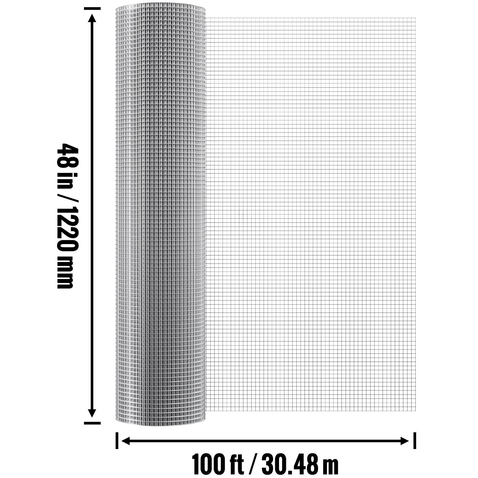 48 in / 1220 mm, 100 ft / 30.48 m