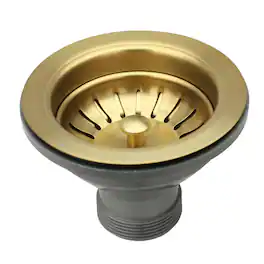 Akicon - Solid Brass Kitchen Sink Strainer with Basket for 3-1/2 in. Standard Strainer Drain - Brushed Gold
