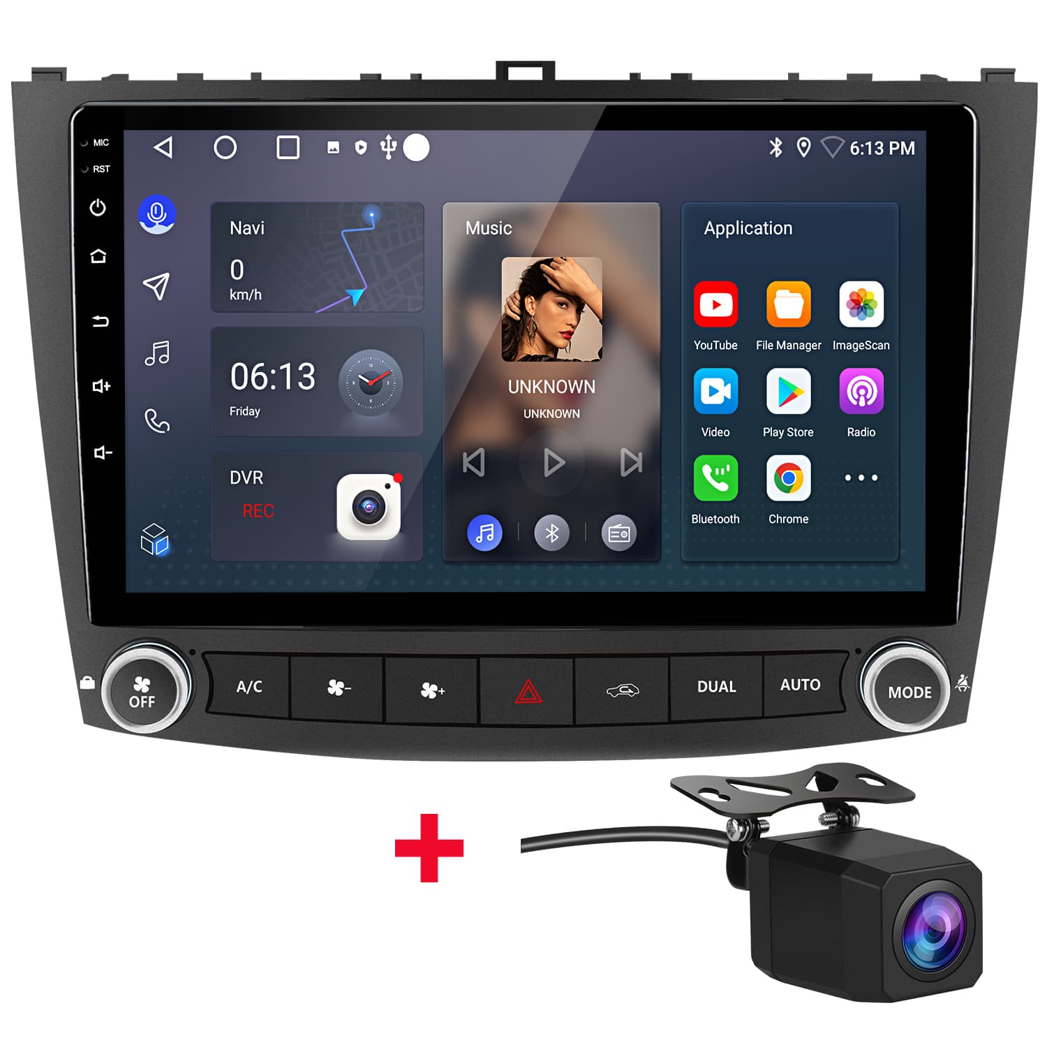 Junsun - Backup Camera For Lexus IS250 IS300 IS200 IS220 IS350 2005-2013 2+64G 10" Android 15 carplay Car Stereo Radio GPS Navi - Black