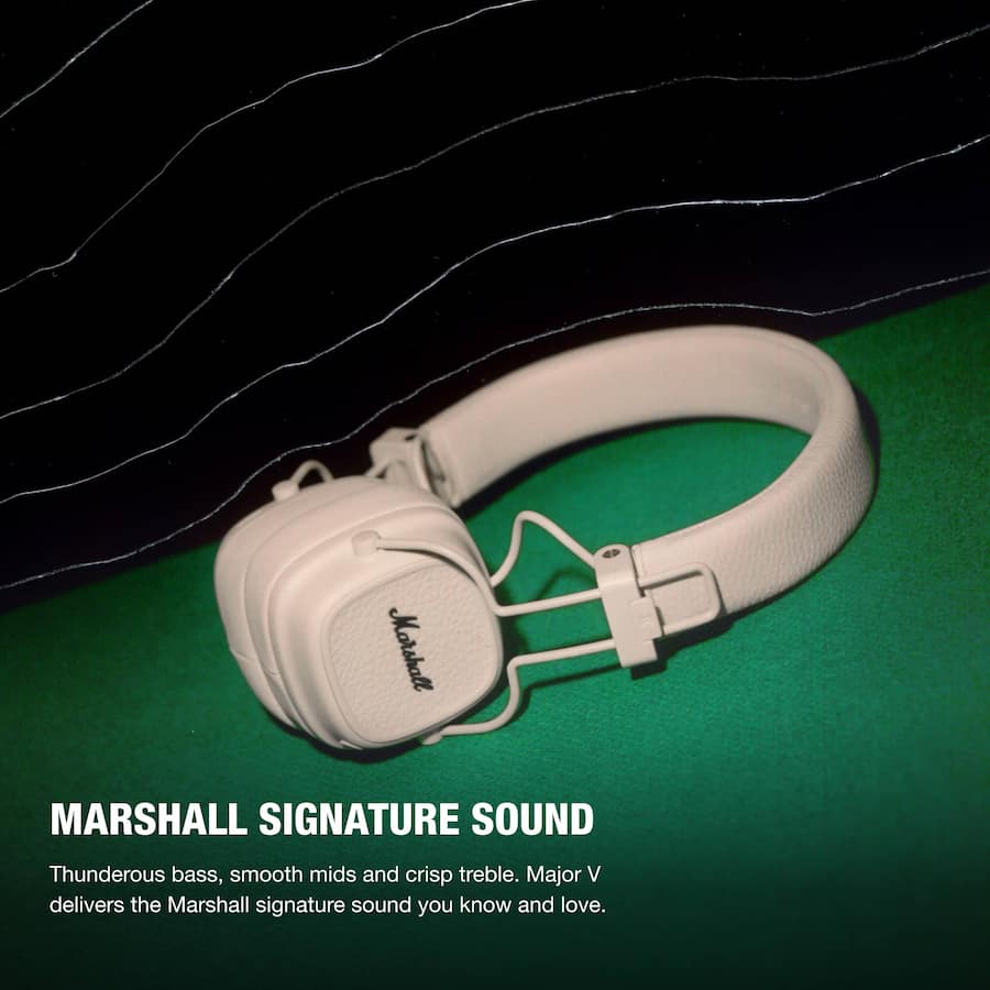Marshall Major V Wireless On Ear Bluetooth Headphones with Marshall Major V Wireless On Ear Bluetooth Headphones with