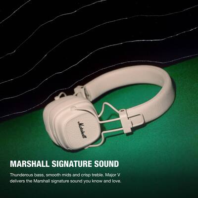 Marshall Major V Wireless On Ear Headphones Cream 1006833