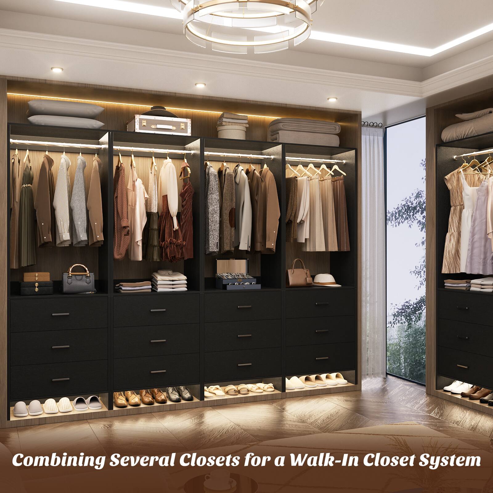 Combining Several Closets for a Walk-In Closet System
