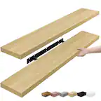 Front. Sorbus - 2 Pack (35"x9") Sorbus Floating Wall Shelves for Bedroom, Decor, Kitchen, Living Room - for Trophies, Frames, Bookshelf - Maple.