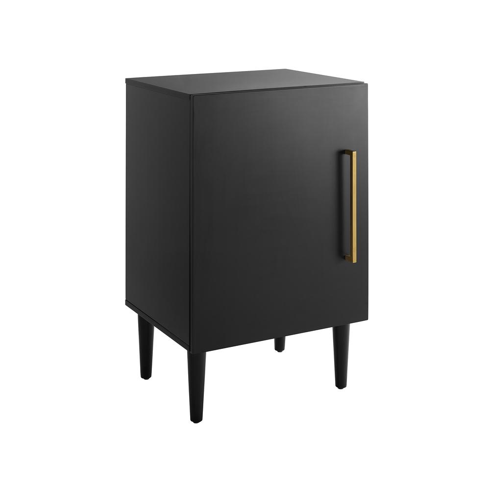 Alt View 1. Crosley Furniture - Everett Medium Record Player Cabinet With Vinyl Storage - Matte Black.