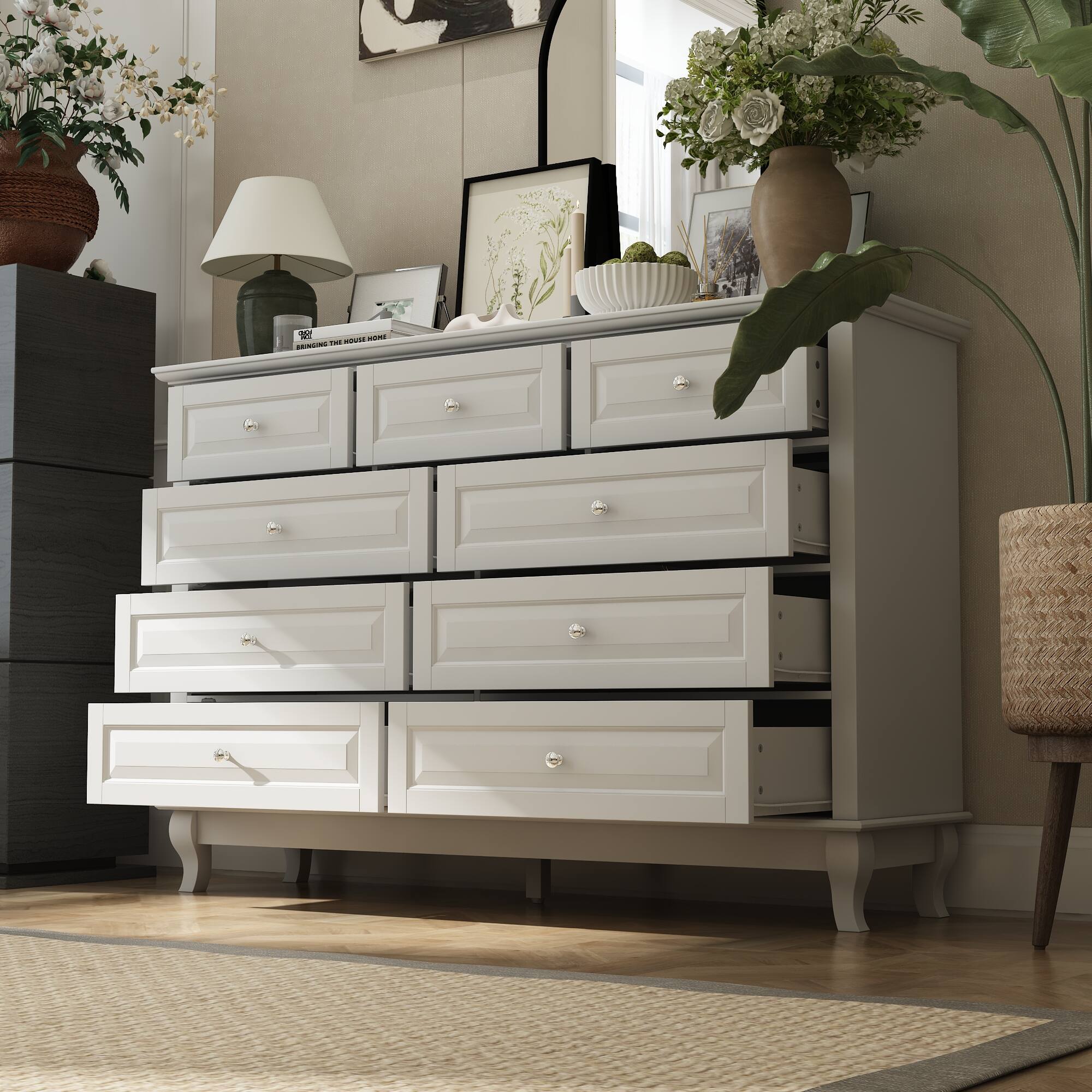 Alt View 4. FUFU & GAGA - FUFU&GAGA 10 - Drawer Horizontal Dresser Timeless Elegance, Versatile Storage - White.