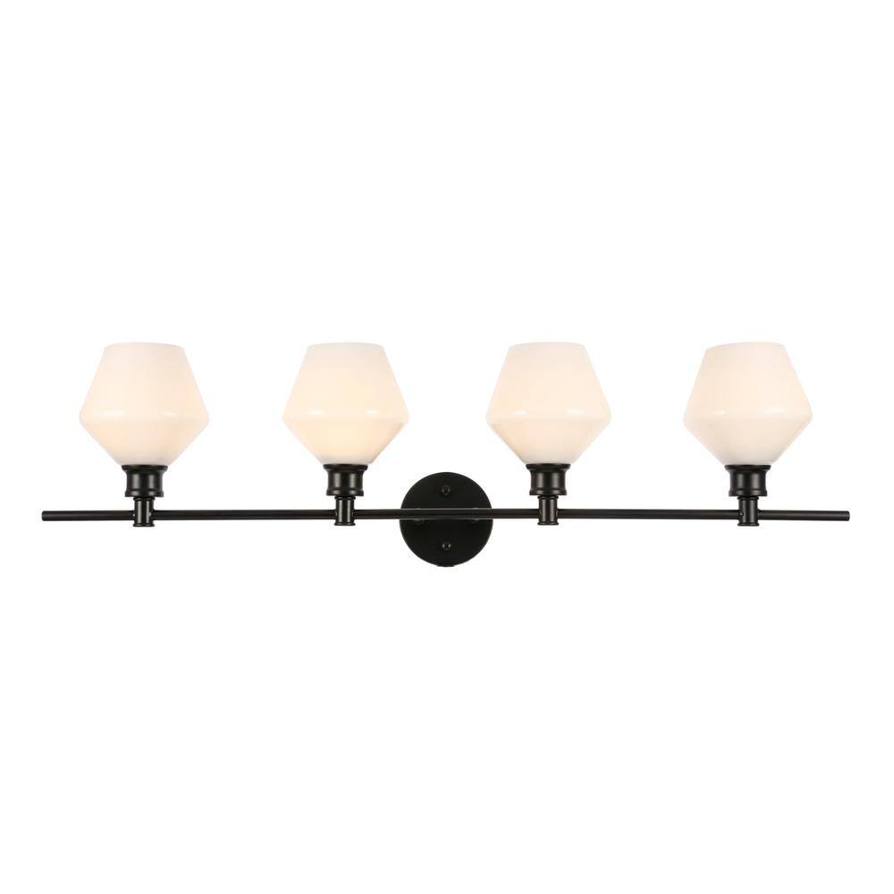 Alt View 10. Living District - Gene 4 light Black and Frosted white glass Wall sconce - Black And Frosted White Glass.