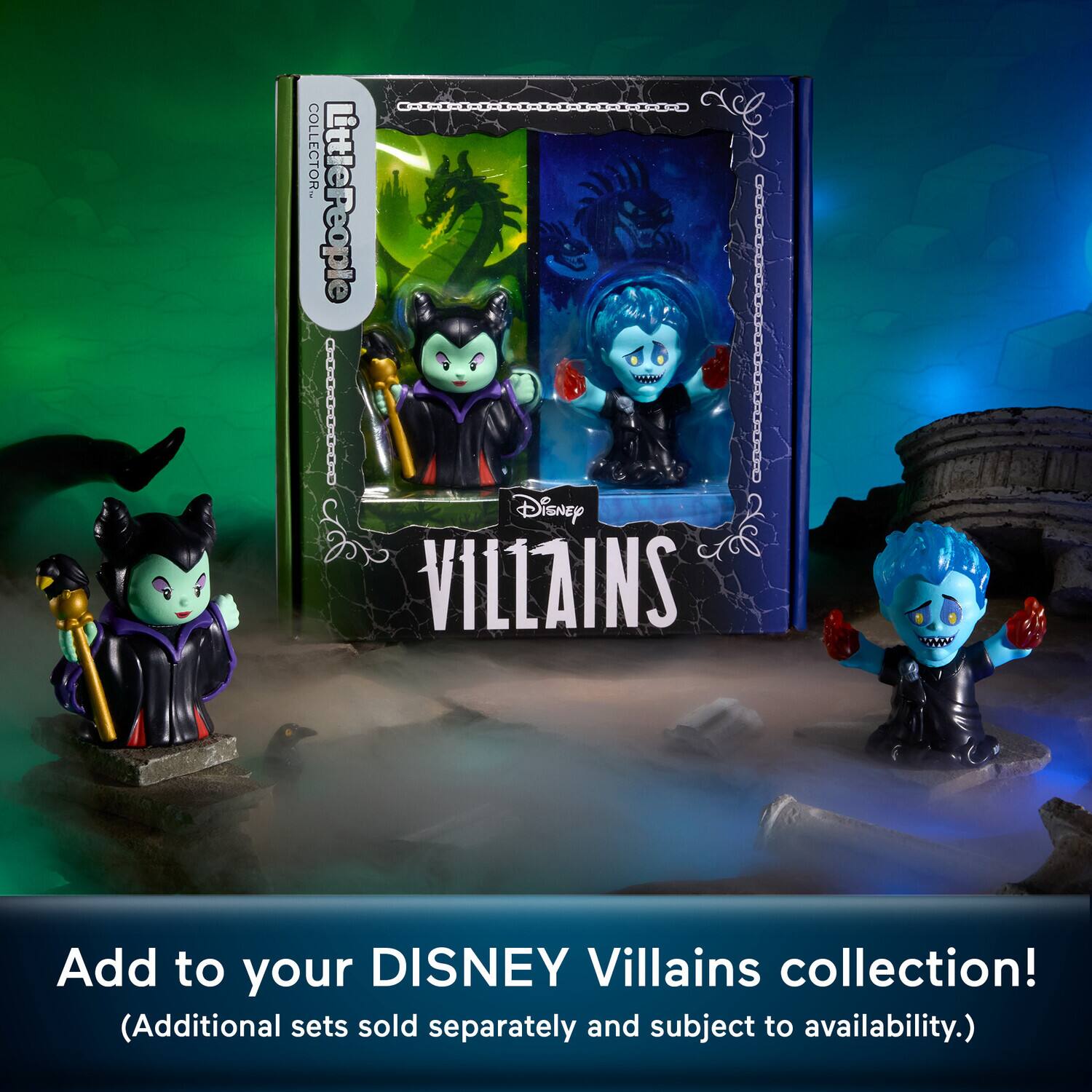 COLLECTOR  
LittlePeople  
Disney VILLAINS  
Add to your DISNEY Villains collection!  
(Additional sets sold separately and subject to availability.)