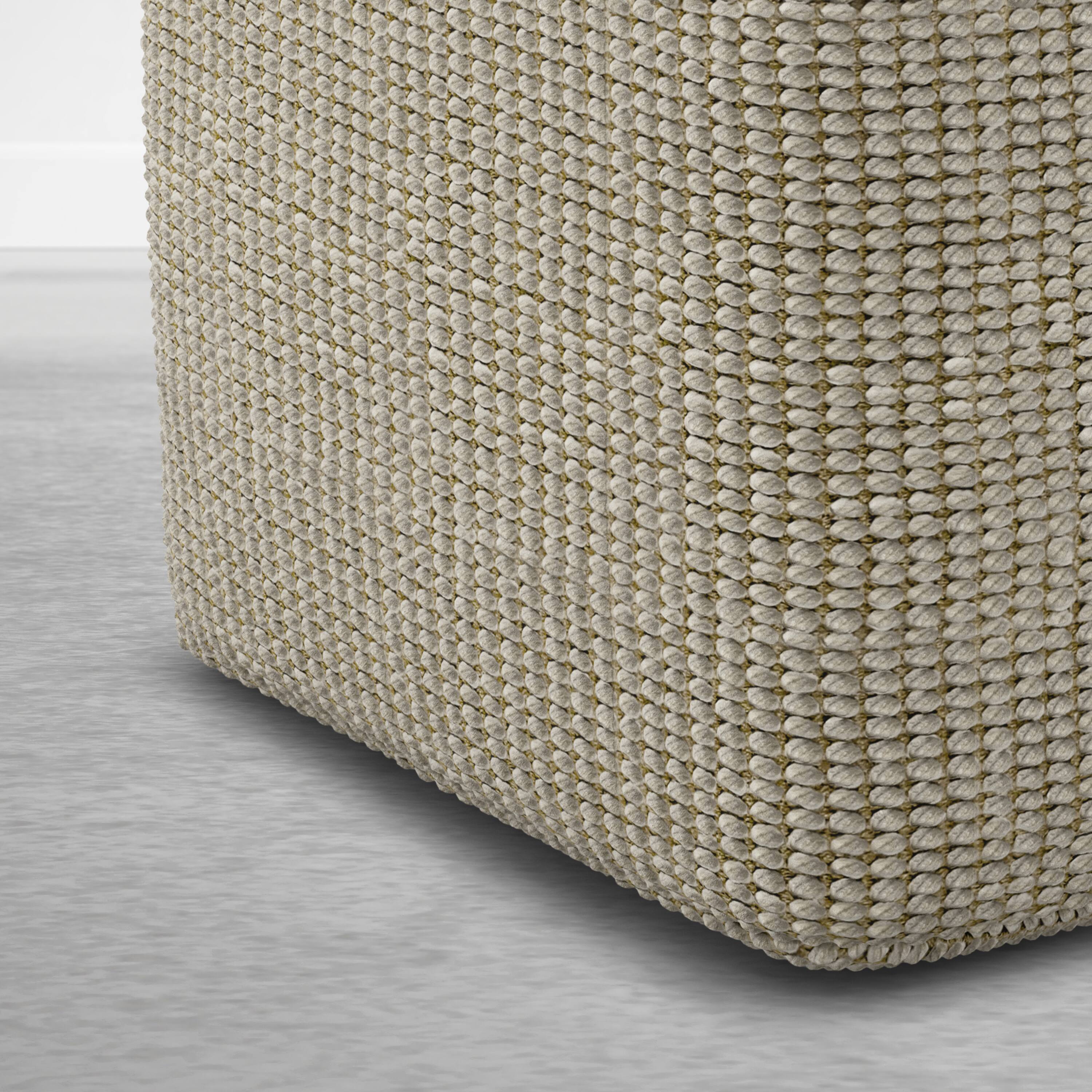 Alt View 1. Simpli Home - Zelma 18 inch Wide Square Pouf Ottoman, Dune Beige Recycled PET Polyester - Dune Beige.