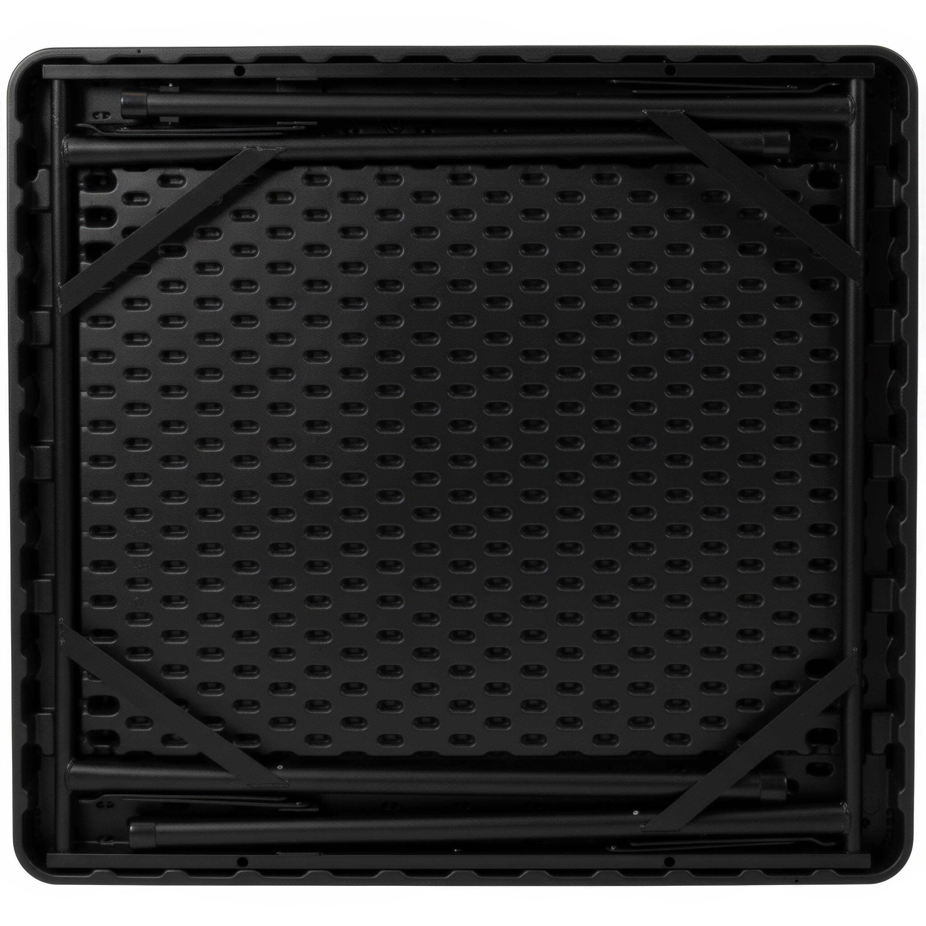 Alt View 7. Emma + Oliver - Tannin 34.5" Square White Folding Card Game Table for 4-Players with a Green Felt Playing Surface and Cup Holders - Black Top/Green Felt Surface.