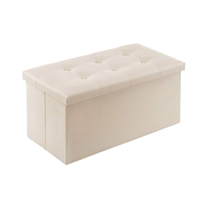 Lumina Wise - Foam Padded Folding Storage Ottoman - Beige