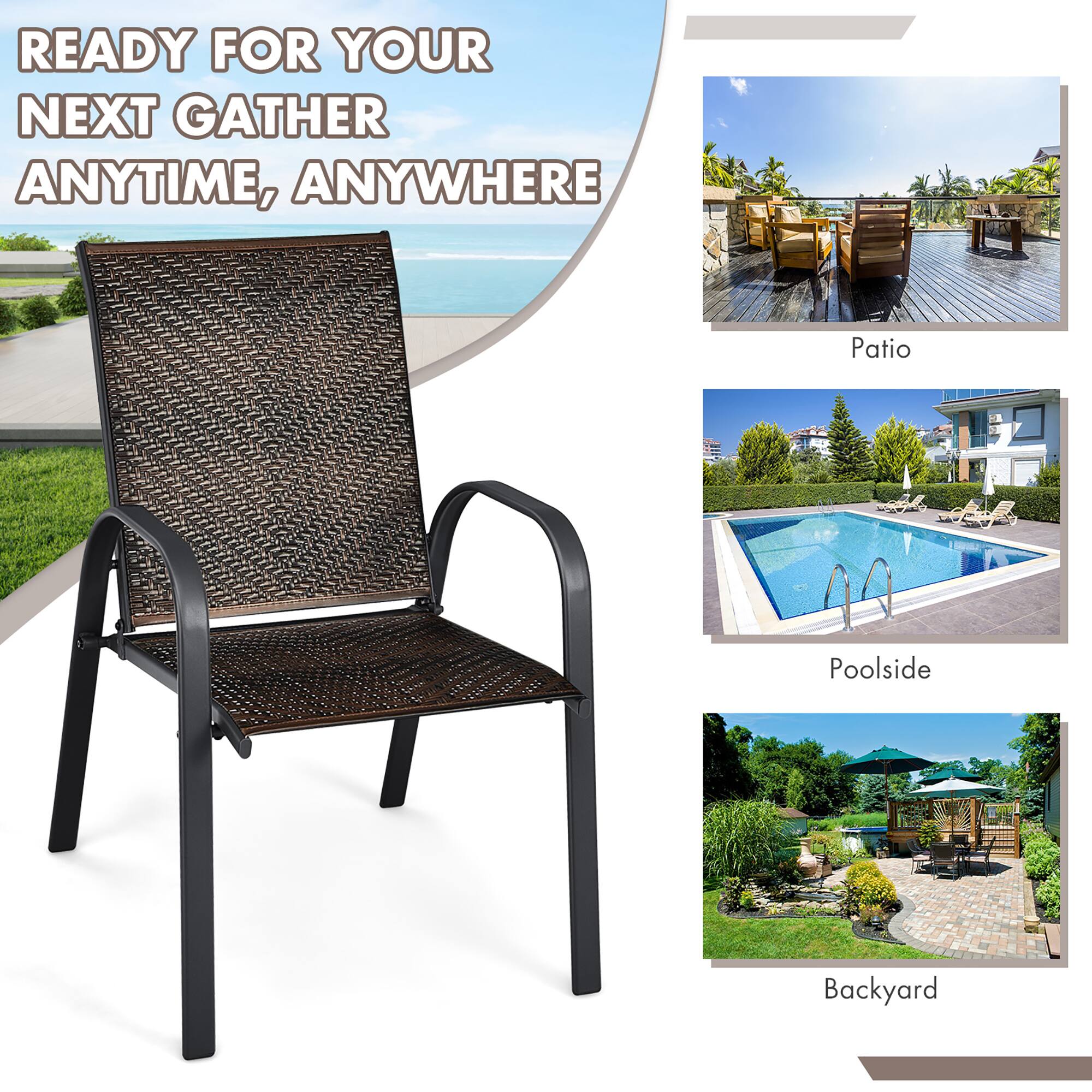 READY FOR YOUR NEXT GATHER ANYTIME, ANYWHERE

Patio

Poolside

Backyard
