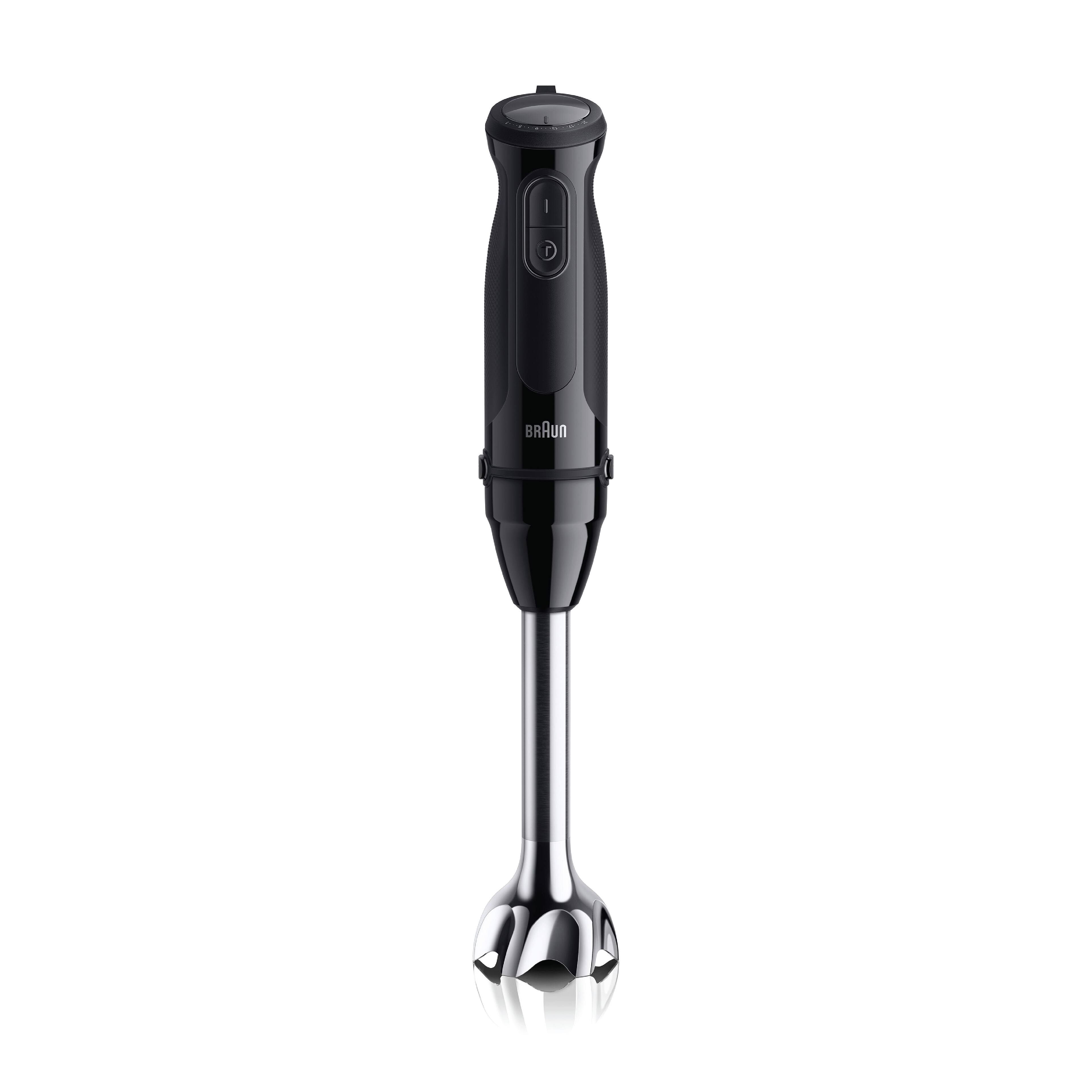 Front. Braun - MultiQuick 5 Vario Hand Blender with Whisk & Mini Food Chopper - Black.