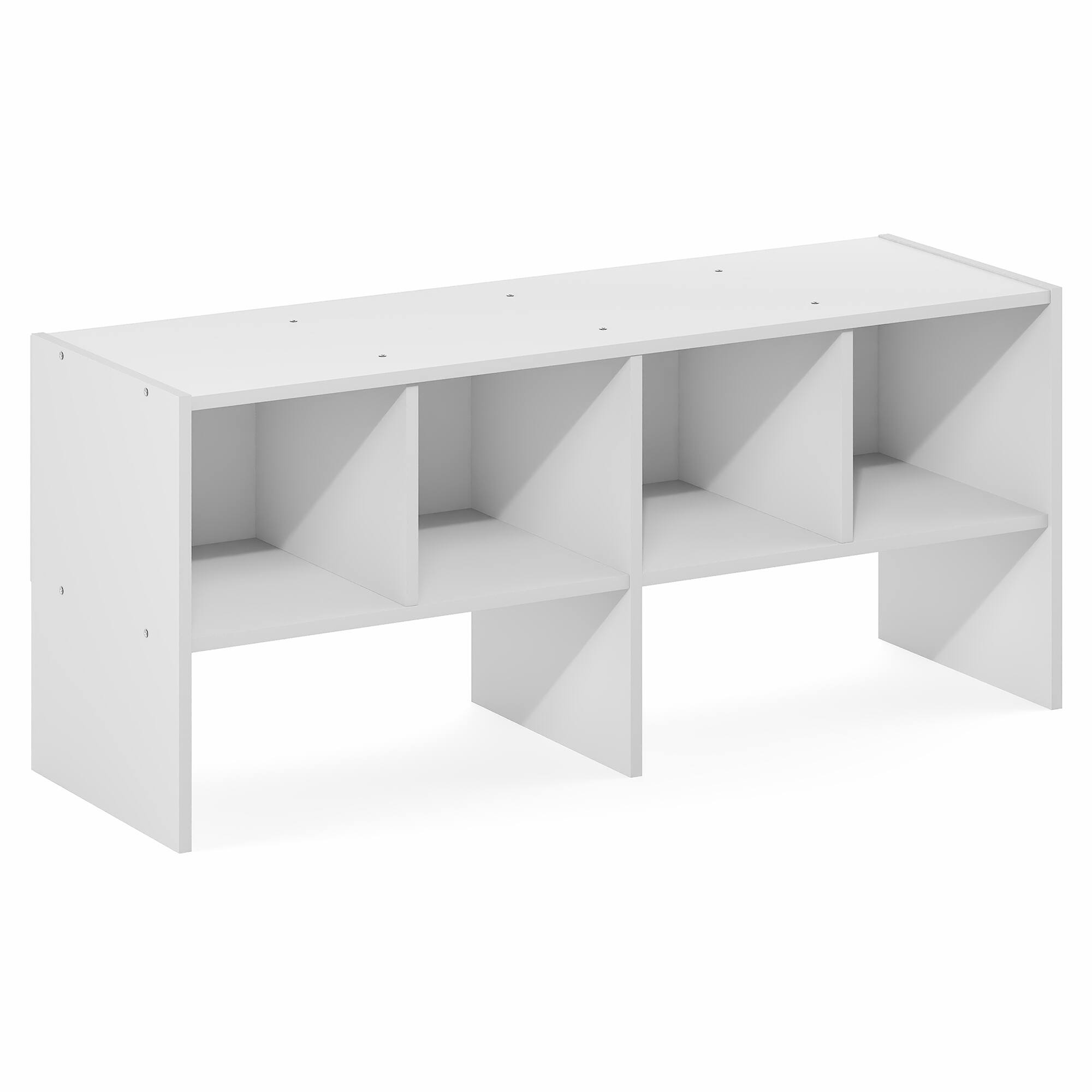 Alt View 4. Furinno - FANO Closet Organizers and Storage, 6-Cube Multipurpose Top Shelf Closet Shelf, Stackable, 11.7 x 36 x 15.4 - White.