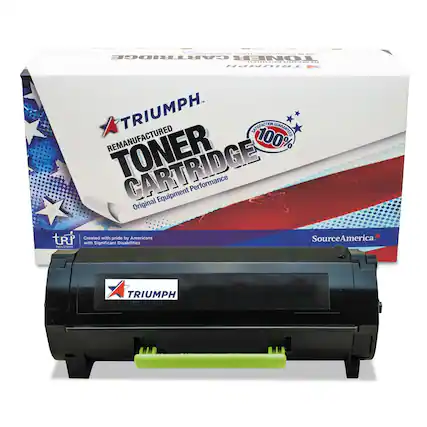 TRIUMPH
REMANUFACTURED TONER CARTRIDGE
Original Equipment Performance
100% SATISFACTION GUARANTEED
Created with pride by Americans with Significant Disabilities
SourceAmerica
TRIUMPH