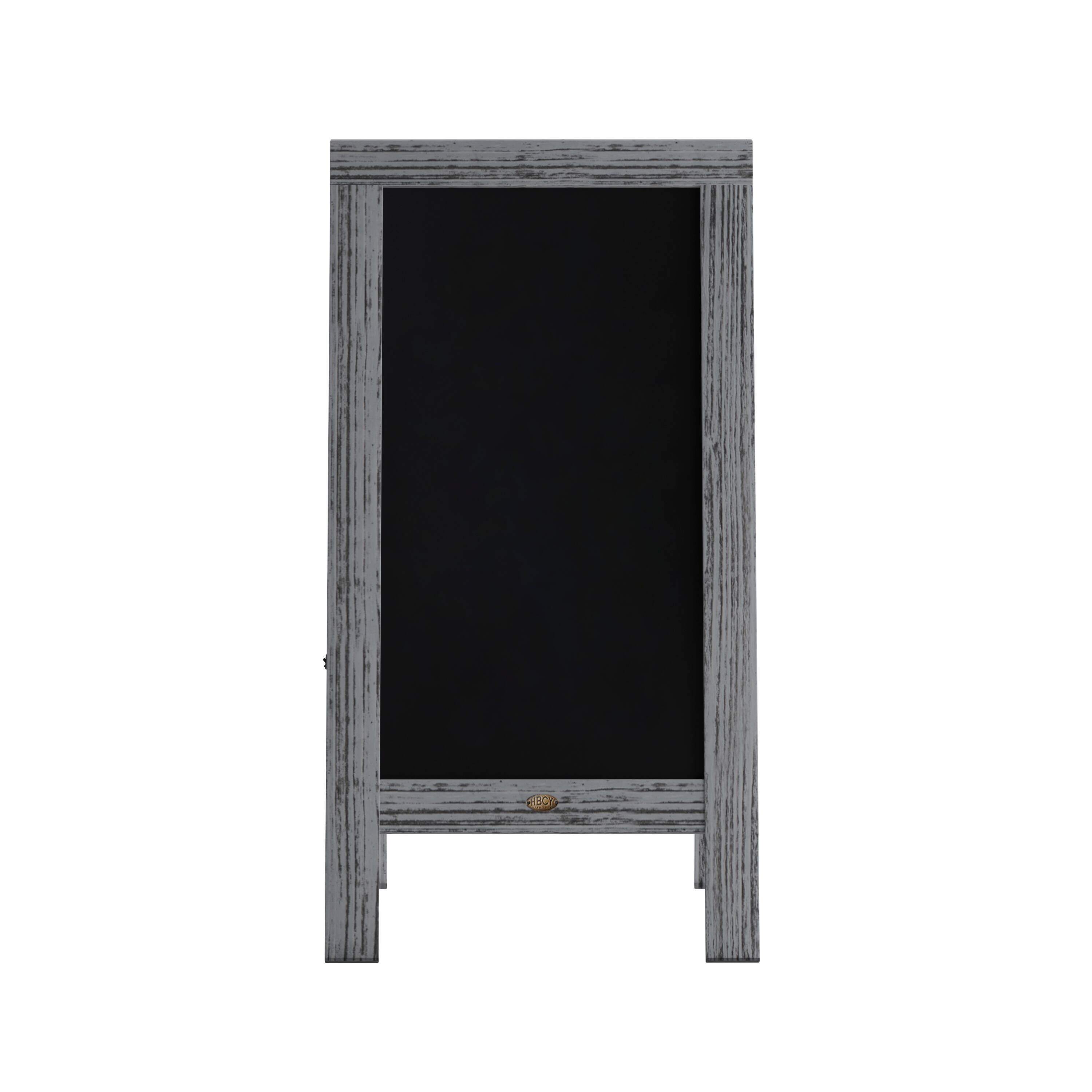 Alt View 9. Emma + Oliver - Rustic Double-Sided A-Frame Wooden Chalkboard with Magnetic Surface - Graywash.