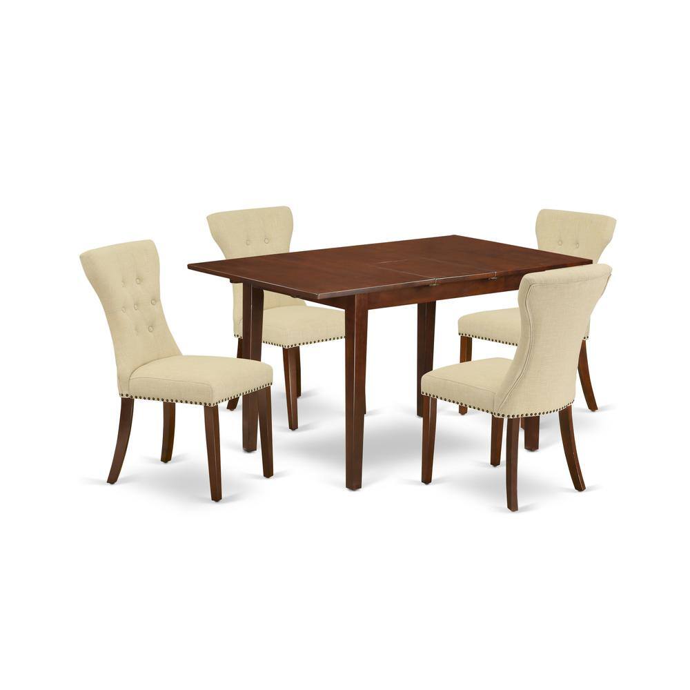 Back. East West Furniture - Dining Room Set Mahogany - Brown.