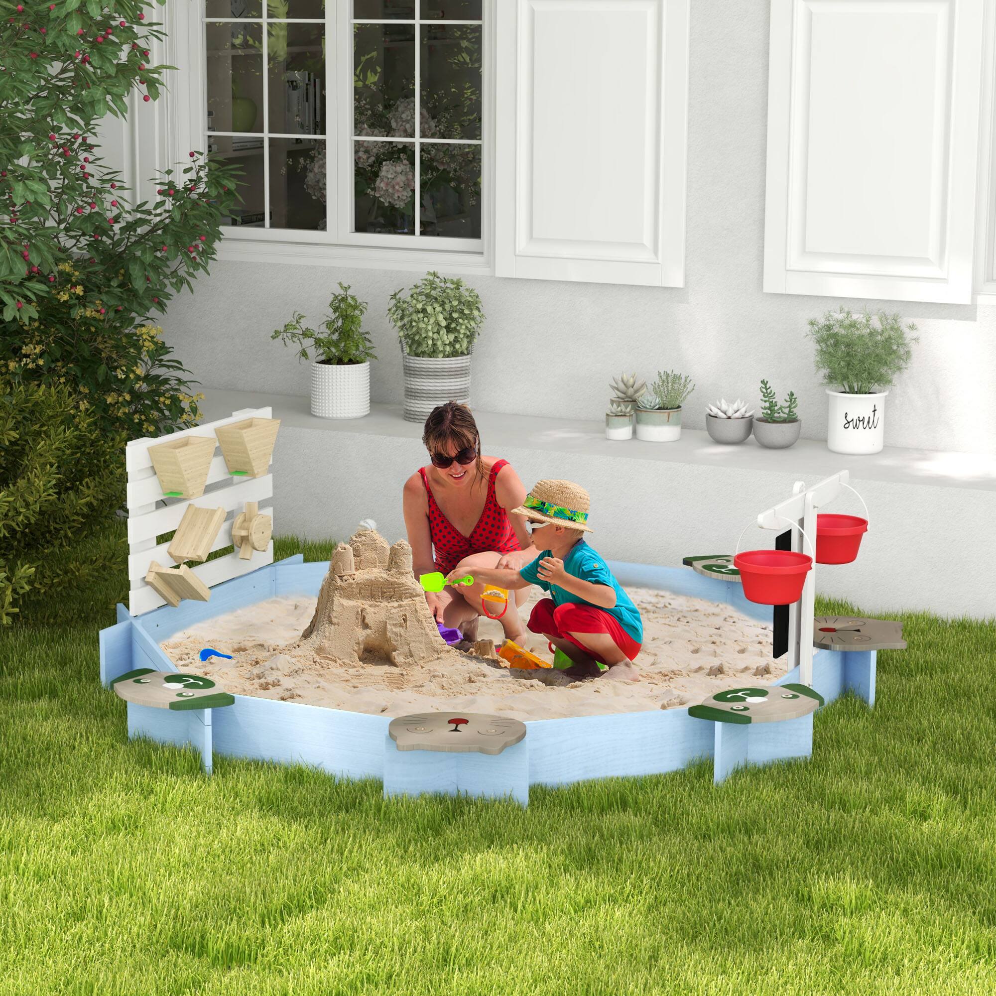 Angle. Outsunny - Sandbox for 3-7 Years.