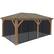 Front. Yardistry - 12' x 20' Meridian Gazebo Mesh Kit - Black.
