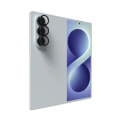 Front. ZAGG - Glass Elite Lens Protection for Samsung Galaxy Z Fold8 Ultra - Black.