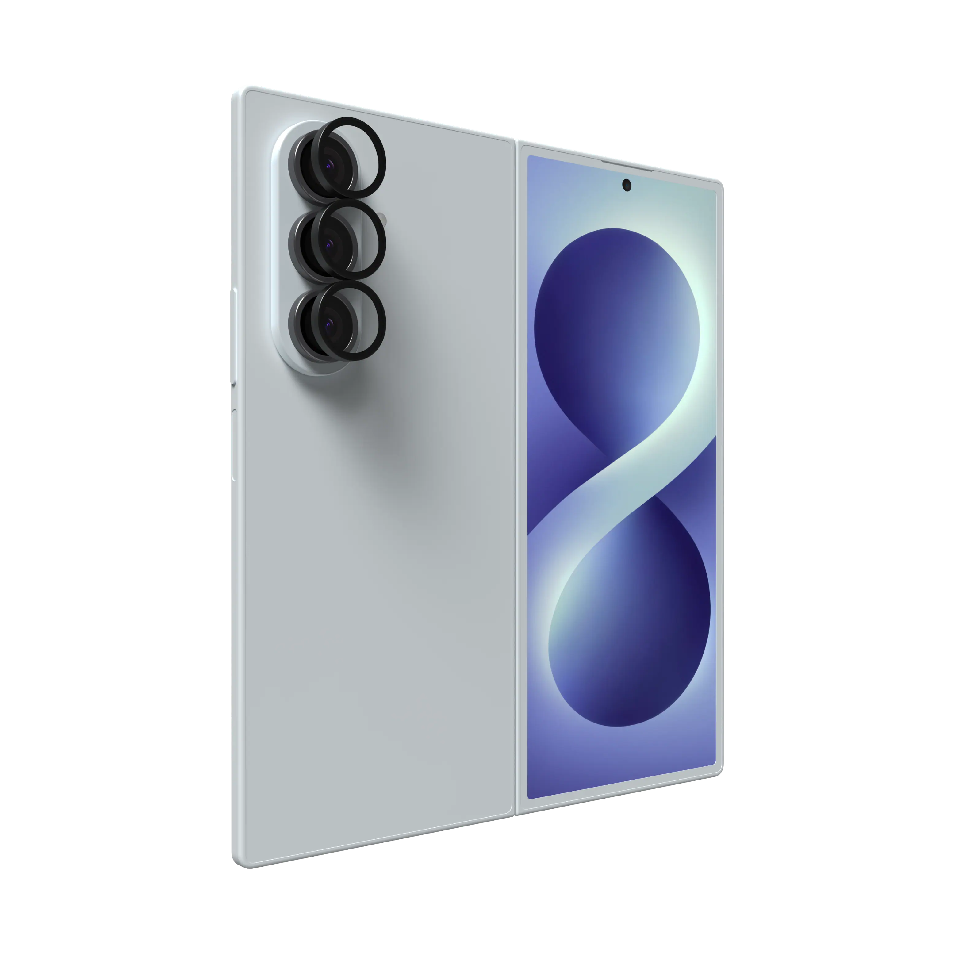 Front. ZAGG - Glass Elite Lens Protection for Samsung Galaxy Z Fold8 Ultra - Black.