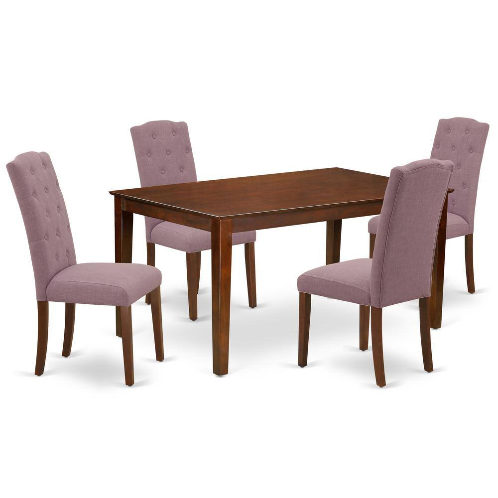 Back. East West Furniture - Dining Room Set Mahogany - Brown.