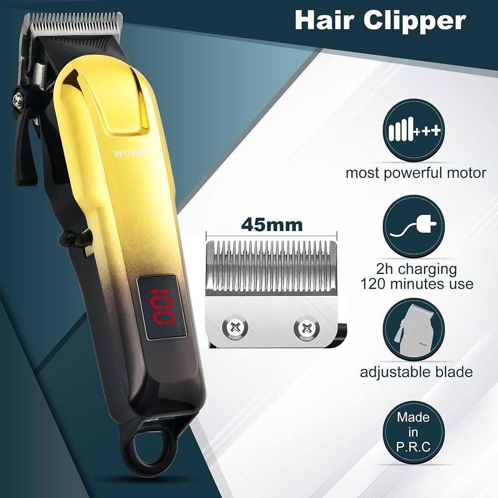 Hair Clipper

- most powerful motor
- 2h charging 120 minutes use
- adjustable blade
- Made in P.R.C

45mm