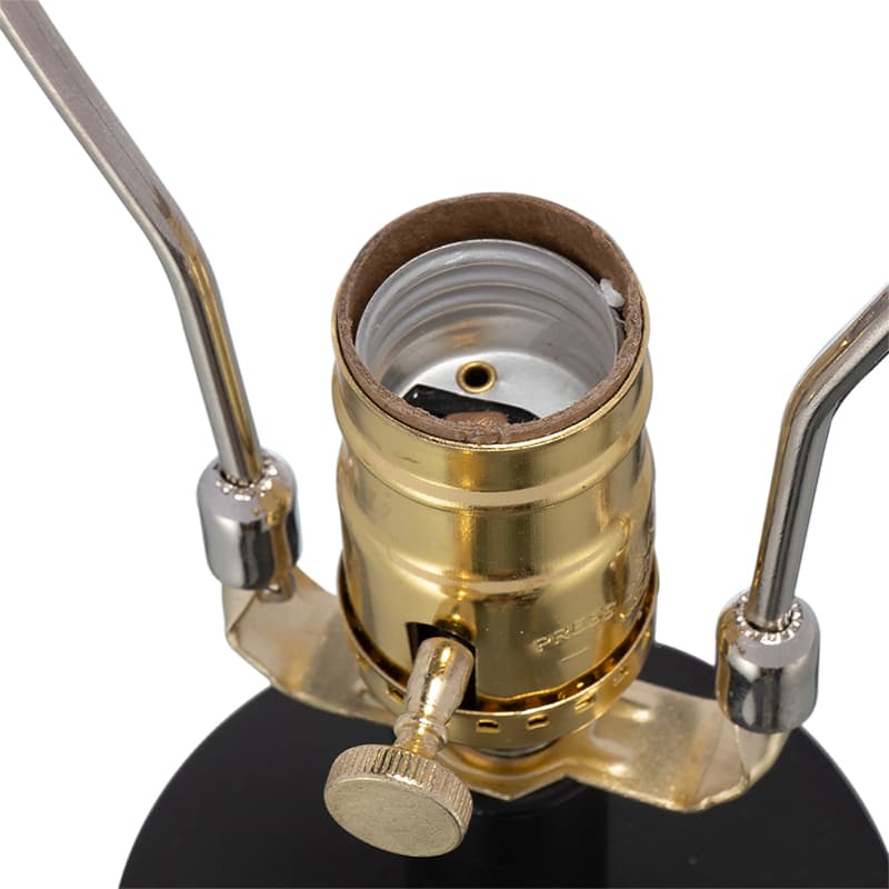 Alt View 8. Luckbyte - D15x26.7" Black Aluminum Table Lamp Disc Accents White Shade Lamp Shade Assembly Required.