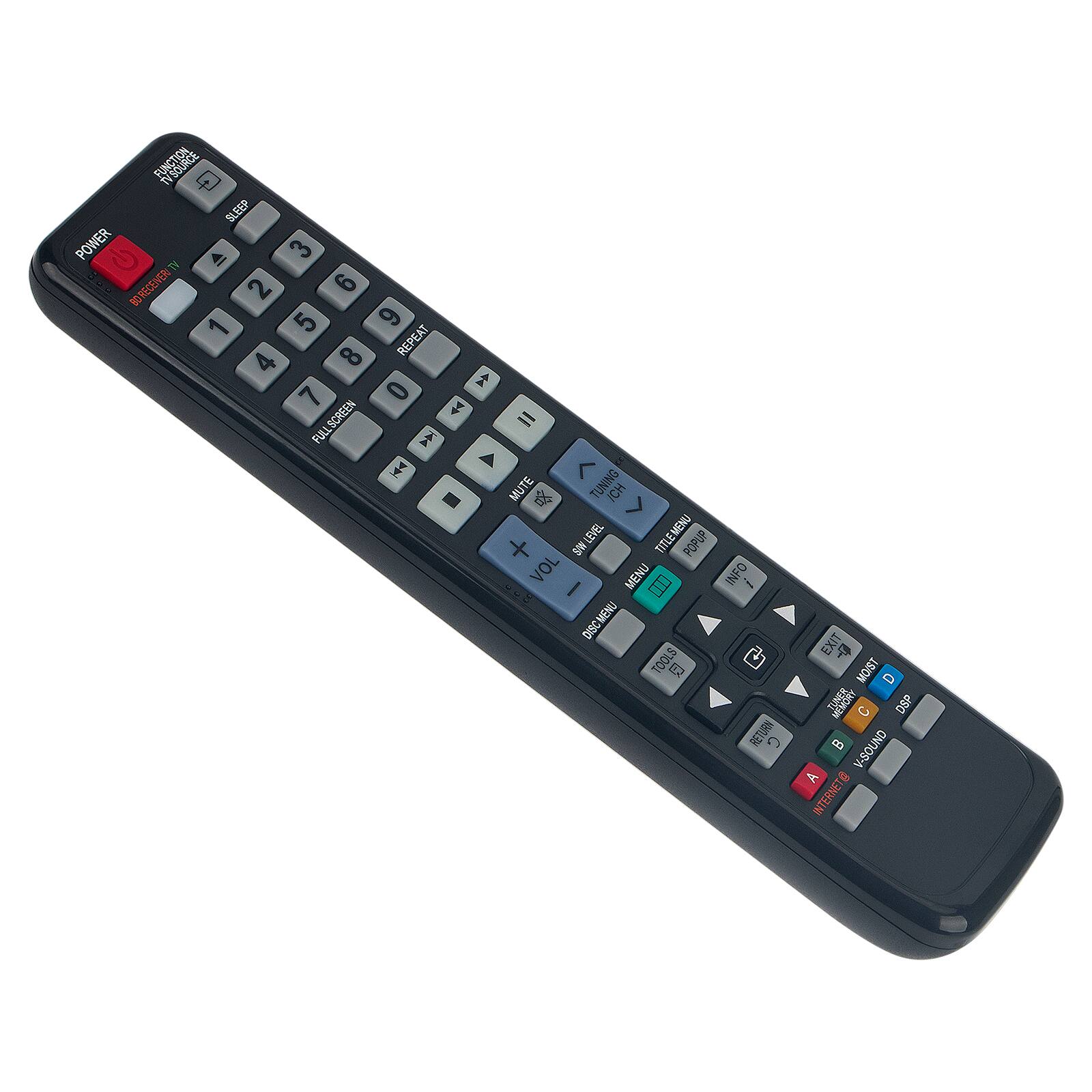 NOTESAL SLEEP POWER 4 1 3 I BORECENERI 2 9 1 5 6 8 REPEAT 4 7 0 PULLSCREEN = A < MUTE TUNING ICH LEVEL TITLE MENU MENU + E TITLE POPUP VOL MENU INFO i I DIRCWEMN MENU DISC TOOLS CR C RETURN EXIT MOIST D D6P B V-SOUND A INTERNETG