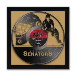 Sporticulture - Ottawa Senators 13" x 13" Framed Vinyl Record Art Print - Gold