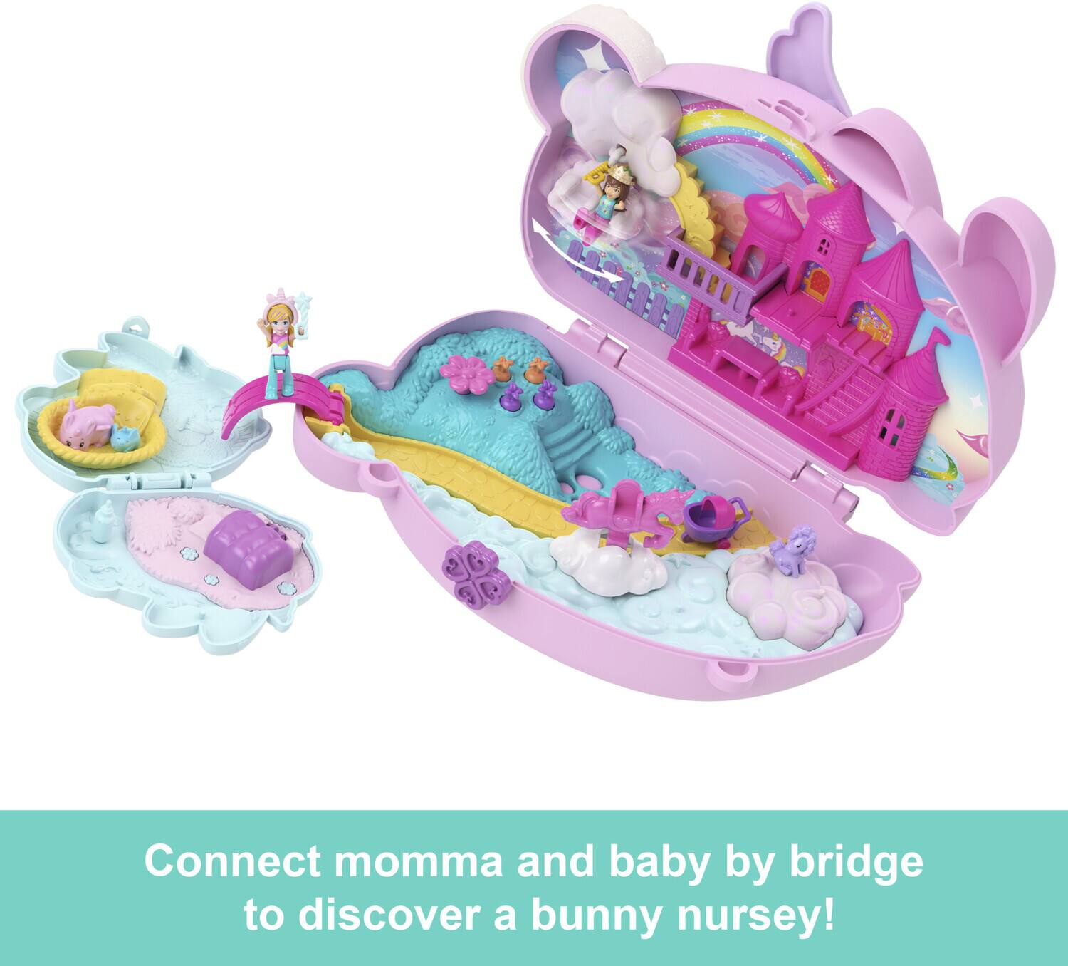 Connect momma and baby by bridge to discover a bunny nursery!