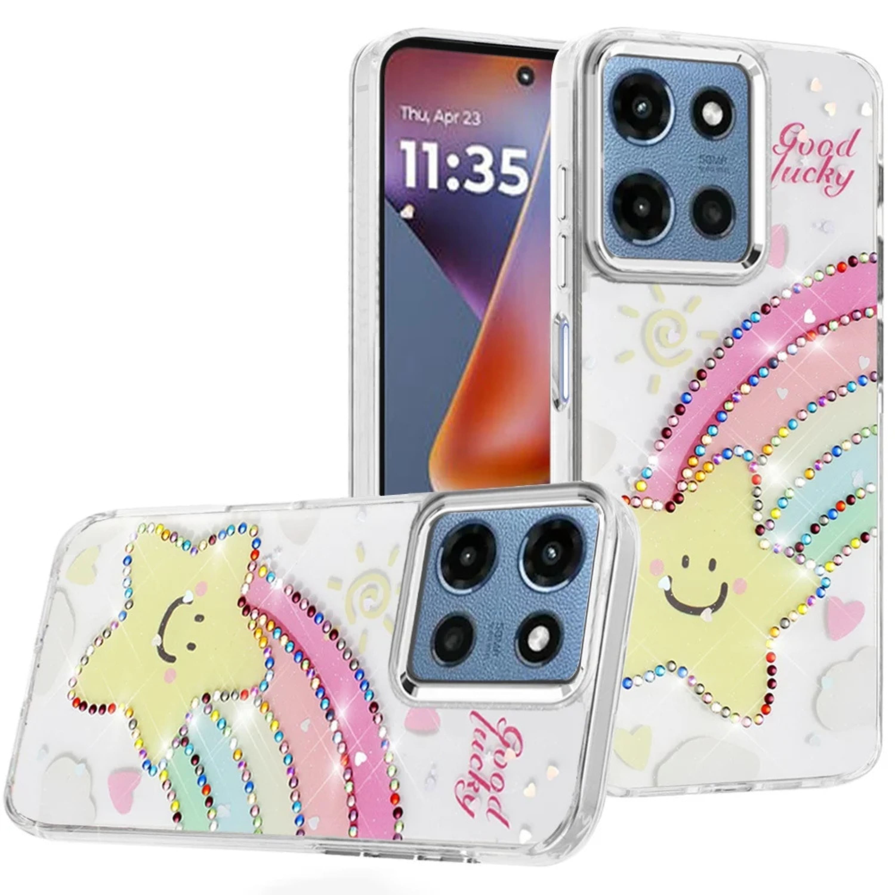 Kitcheniva - Colorful Jewel Design Resin Case With Tempered Glass For Moto G 2025 2026 G Play 2026 - Rainbow price history on PriceWatchPro