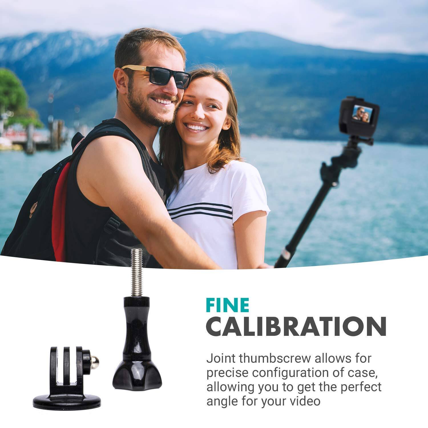 FINE CALIBRATION

Joint thumbscrew allows for precise configuration of case, allowing you to get the perfect angle for your video
