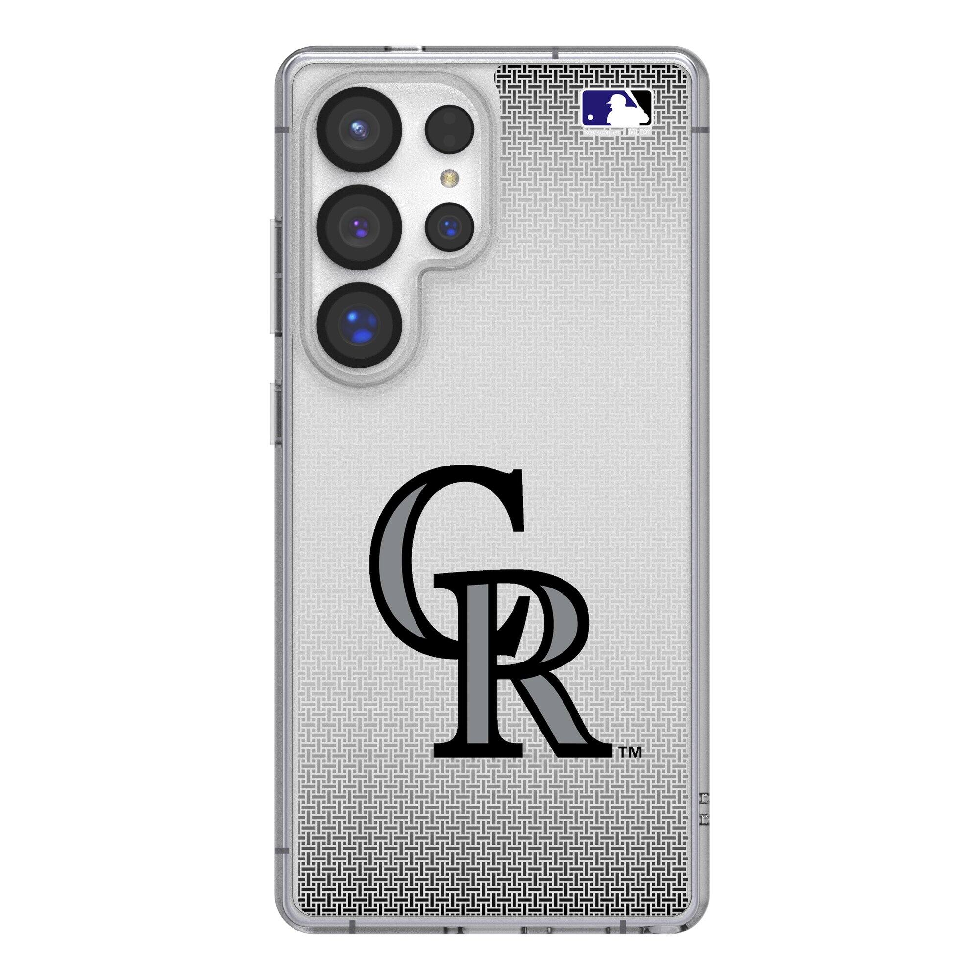 Front. Keyscaper - Colorado Rockies Linen Logo Galaxy Clear Case - S25 Ultra - Multicolor.