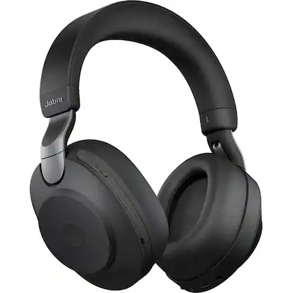 Front. Jabra - Jabra Evolve2 85 Headset - Stereo - Wireless - Bluetooth - Over-the-head - Binaural - Supra-aural - Black - Black.