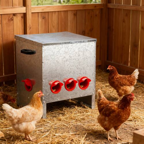 Alt View 7. Winado - Chicken Nesting Box, 5 Hole Metal Egg Laying Box for Garden Chicken Coop Outdoor - Sliver.