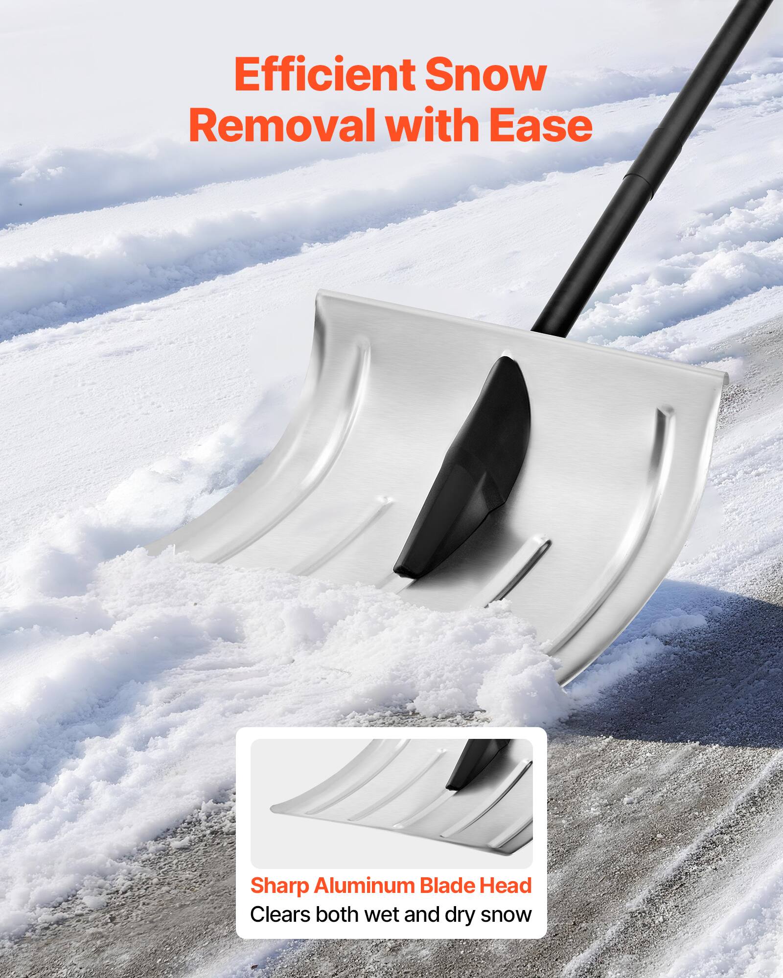 Efficient Snow Removal with Ease

Sharp Aluminum Blade Head Clears both wet and dry snow