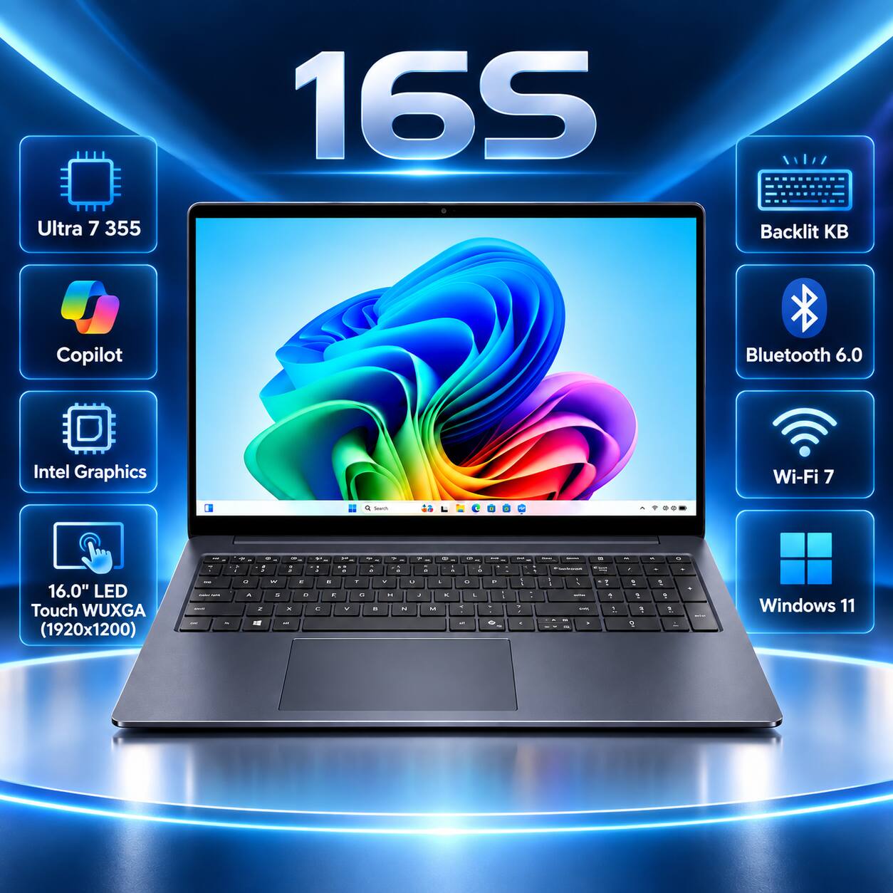 Dell Upgraded 16S Laptop 16.0 WUXGA Display (Ultra 7 355, 16GB, 1TB SSD ...