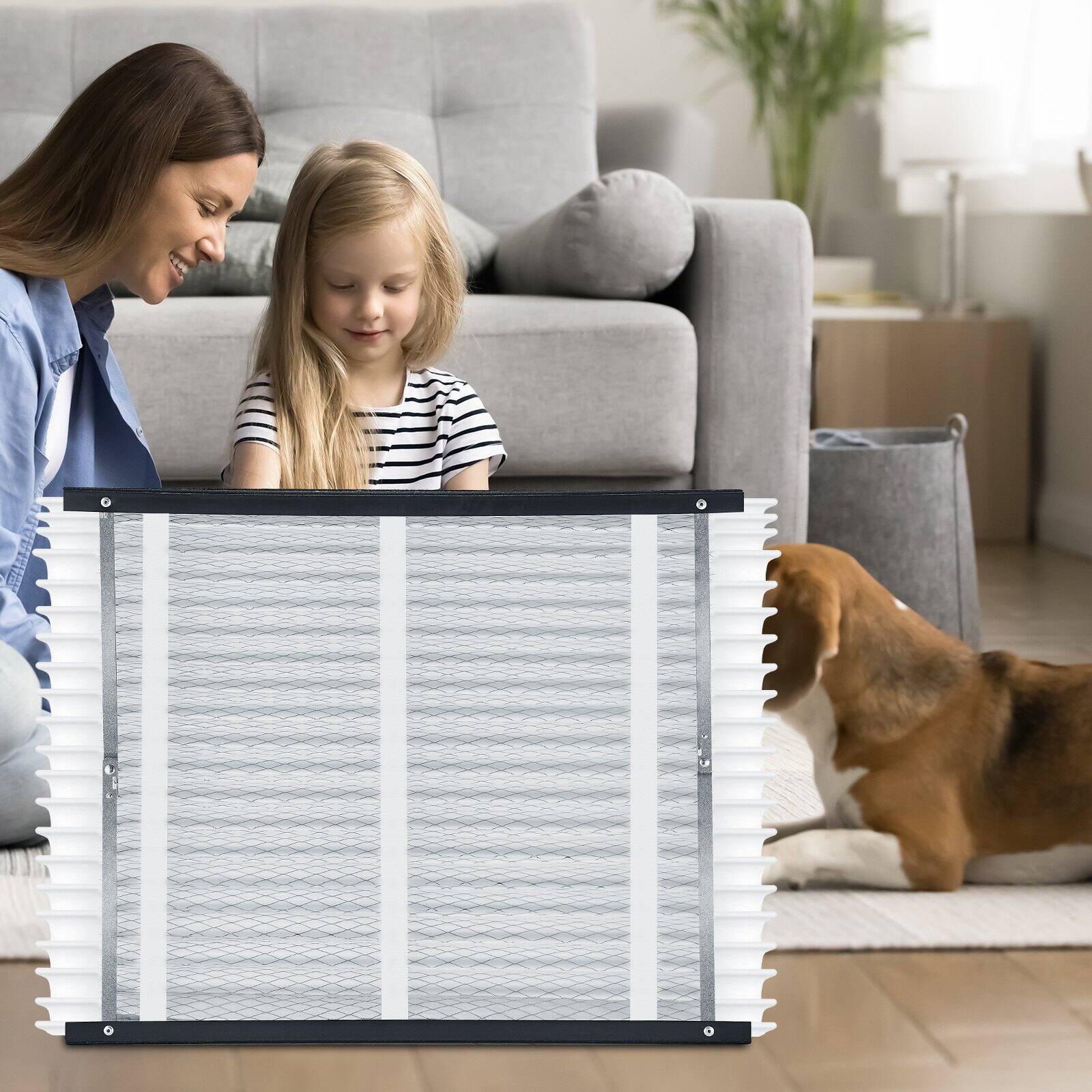 Alt View 1. Glintex - Air Filter, 20x25x4 Furnace Filter MERV 13, Electrostatic Pleated HVAC AC Filter 4-Pack, Captures Dust Smog Dander.