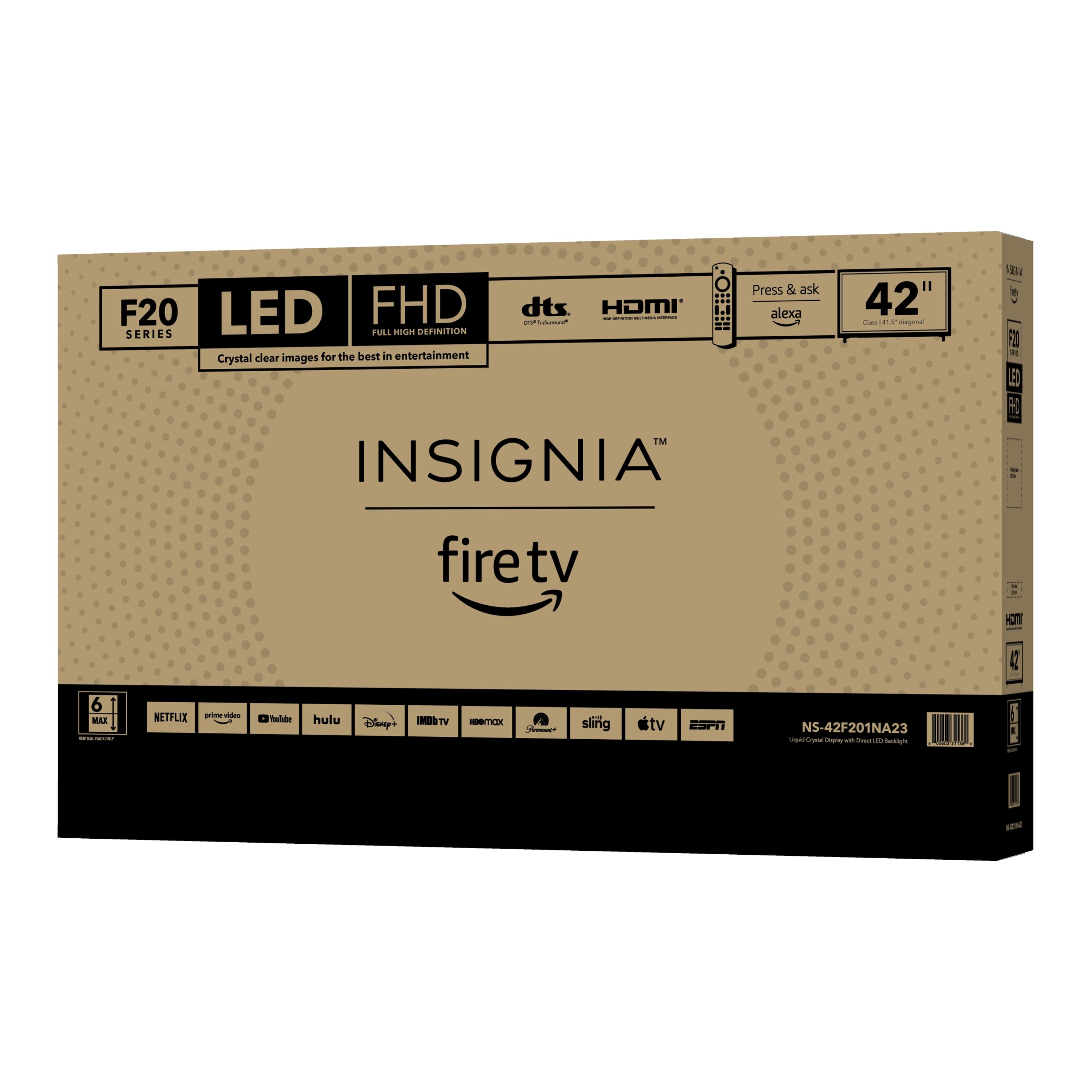 The text on the image reads:
"F20 LED FHD dts - - HOMI i - alexa SERIES FULL HD CRYSTAL CLEAR IMAGES FOR THE BEST ENTERTAINMENT TM INSIGNIA 42" - NOU IN F2 5 - firetv tv 5 4 6 MAI | NETFLIX - - Tadiale hulu Canpi - To -E - - sling tv NS-42F201NA23 - Cruna - - - - Sang -"
I have grouped and corrected the text as follows:
"F20 LED FHD dts - - HOMI i - alexa SERIES FULL HD CRYSTAL CLEAR IMAGES FOR THE BEST ENTERTAINMENT TM INSIGNIA 42" - NOU IN F2 5 - firetv tv 5 4 6 MAI | NETFLIX - - Tadiale hulu Canpi - To -E - - sling tv NS-42F201NA23 - Cruna - - - - Sang -"
The text is now grouped and corrected, and it reads as follows:
"F20 LED FHD dts - - HOMI i - alexa SERIES FULL HD CRYSTAL CLEAR IMAGES FOR THE BEST ENTERTAINMENT TM INSIGNIA 42" - NOU IN F2 5 - firetv tv 5 4 6 MAI | NETFLIX - - Tadiale hulu Canpi - To -E - - sling tv NS-42F201NA23 - Cruna - - - - Sang -"