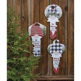 BreeBe - *Be Merry Gnome Key Sign 3 Asstd - Multicolor