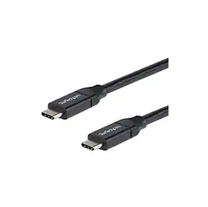 Front. Startech - .com 2m 6 ft USB C to USB C Cable w/ 5A PD - M/M - USB 2.0 - USB-IF Certified - USB Type C Cable - USB C Charging Cable - Black.